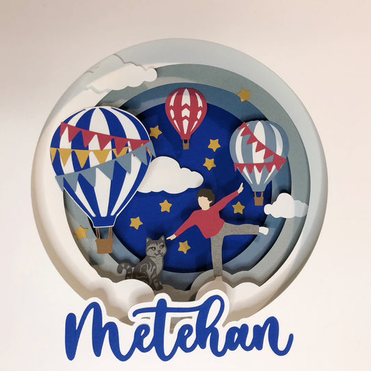 Air Balloon | Personalised Paper-cut Art