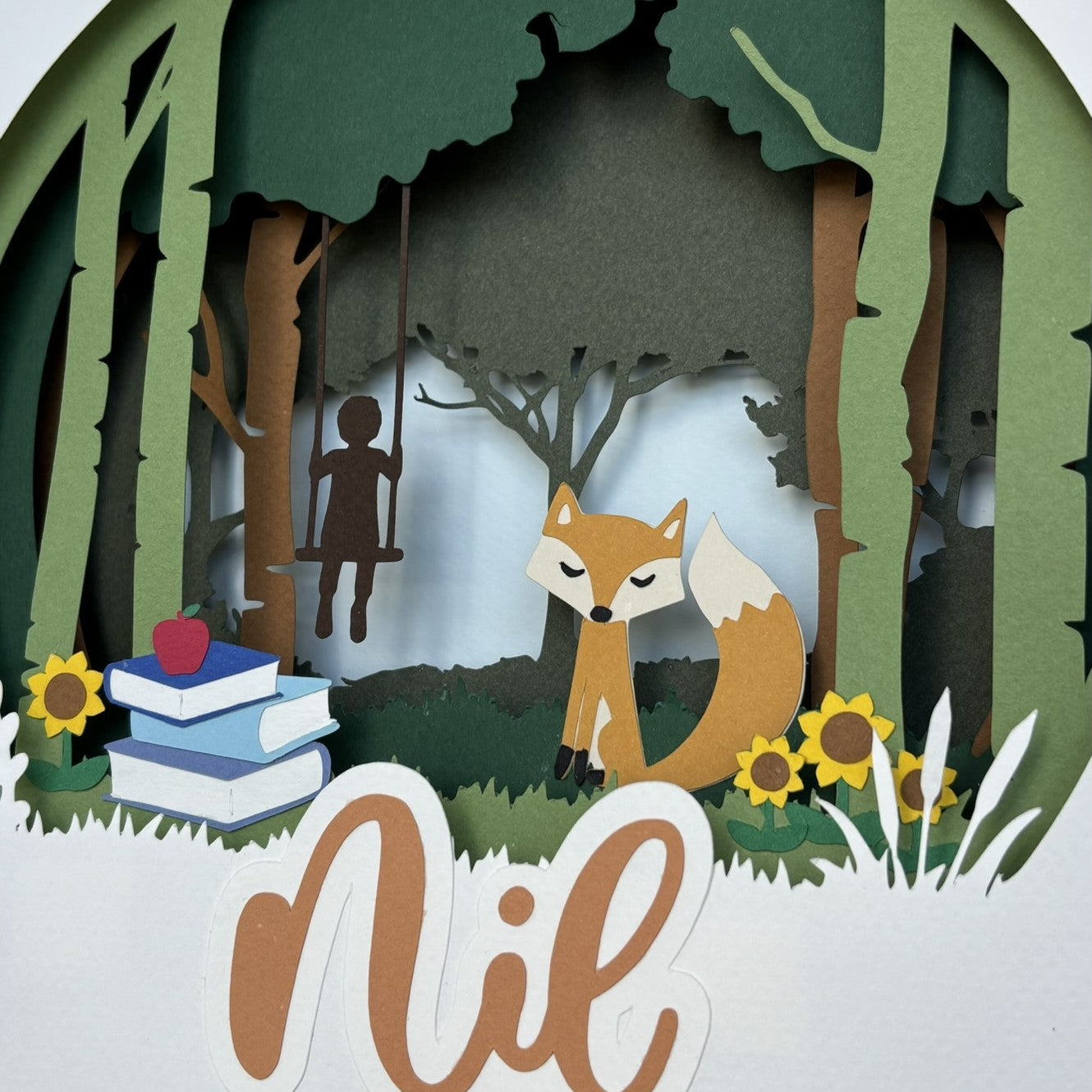 Fox in the forest | Personalised Paper-cut Art