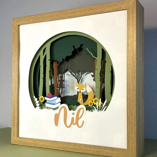 Fox in the forest | Personalised Paper-cut Art