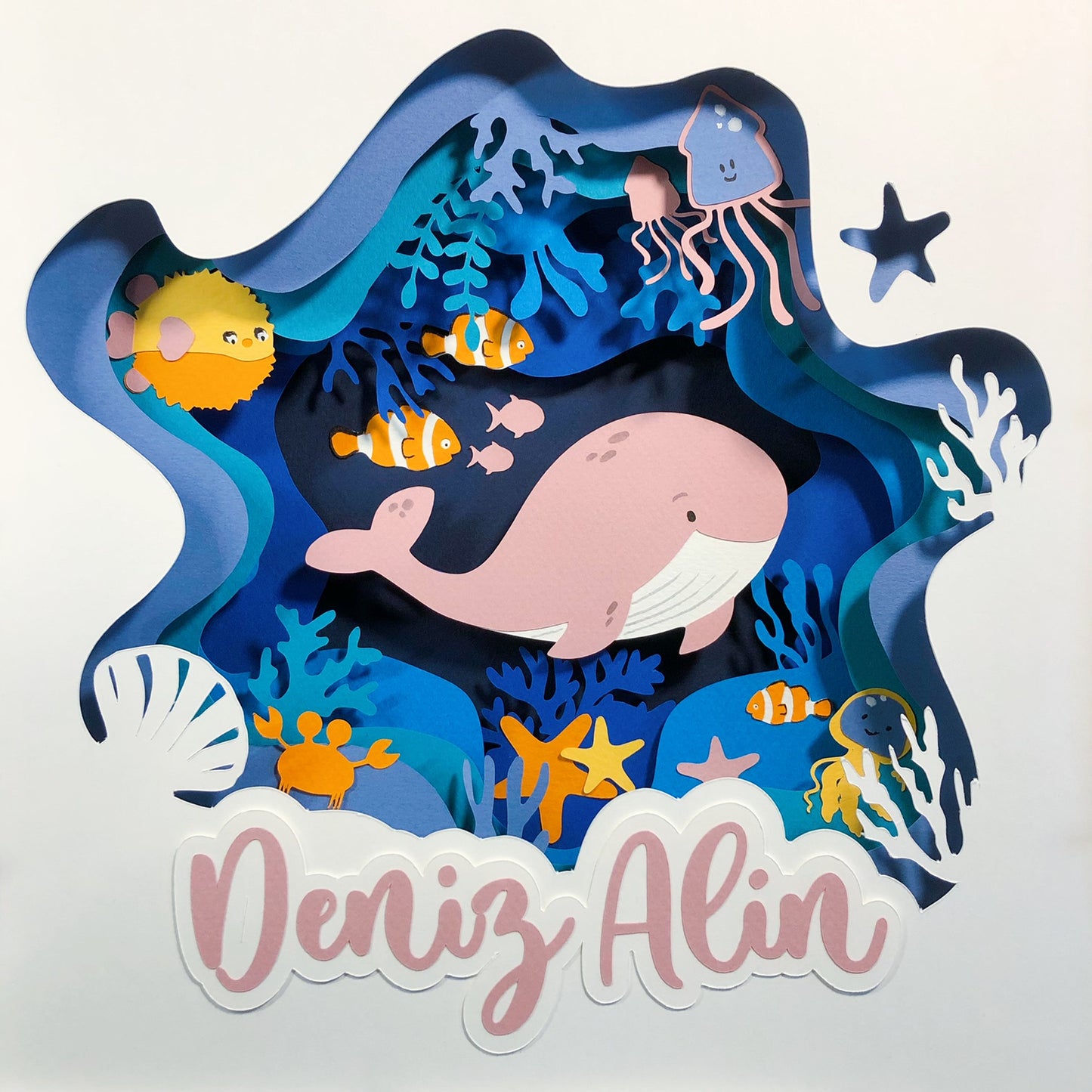 Sea Creatures | Personalized Paper-cut Art