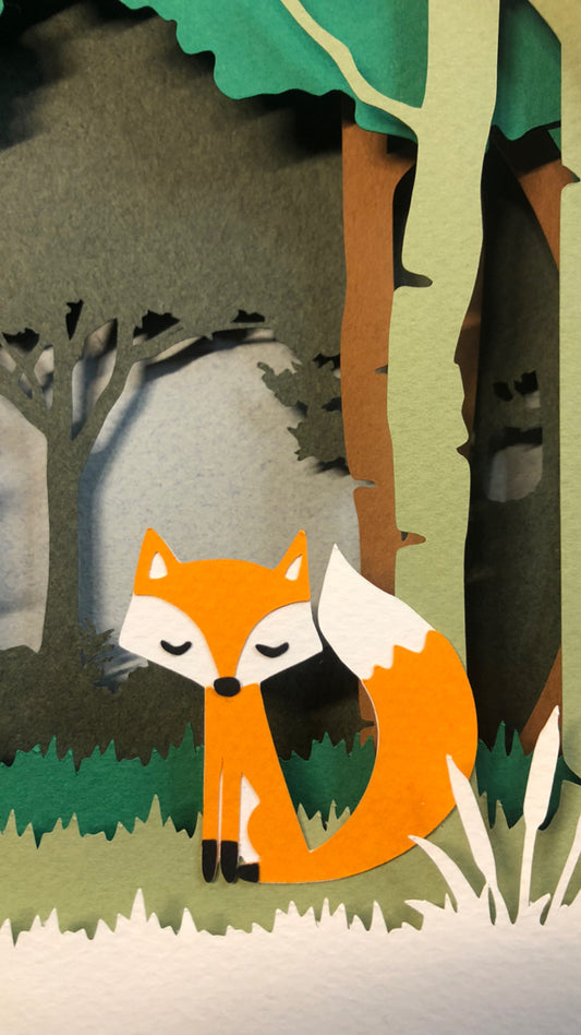 Paper cut fox