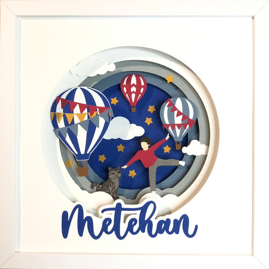 Air Balloon | Personalised Paper-cut Art