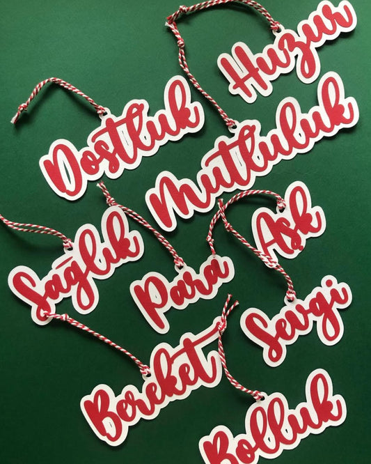 New Year Wishes Ornaments | Set of 9 (Turkish)